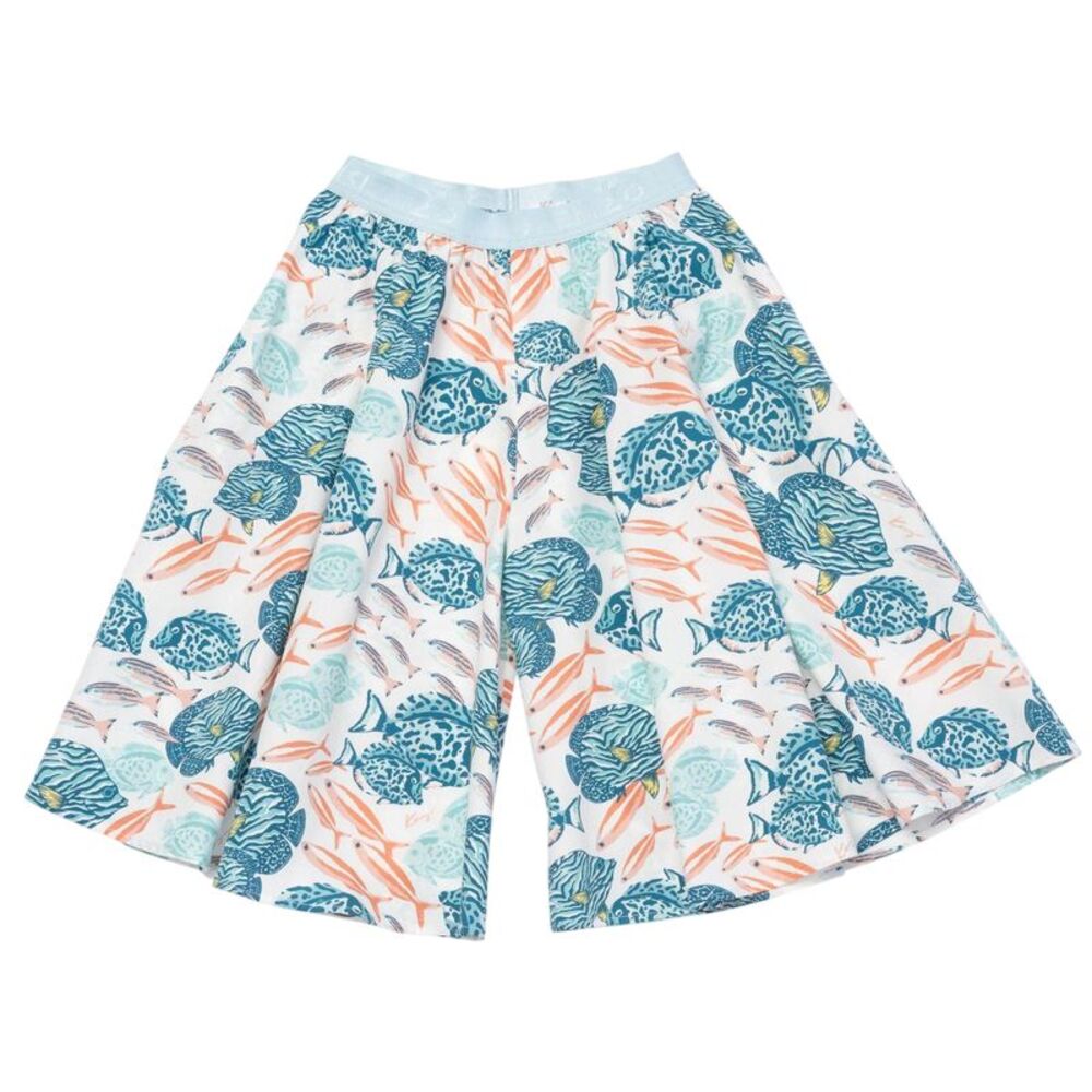 Kenzo Childrens/Kids Ocean Wide Leg Pants / White